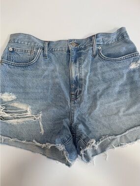 Madewell Light Blue Distressed Denim Cutoff Shorts